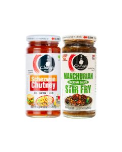 CHINGS SCHEZWAN CHUTNEY 250GM + CHINGS MANCHURIAN STIR FRY SAUCE 250GM
