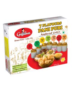 GUJJUBEN 7 FLAVOR PANIPURI READY TO EAT 400 GM	